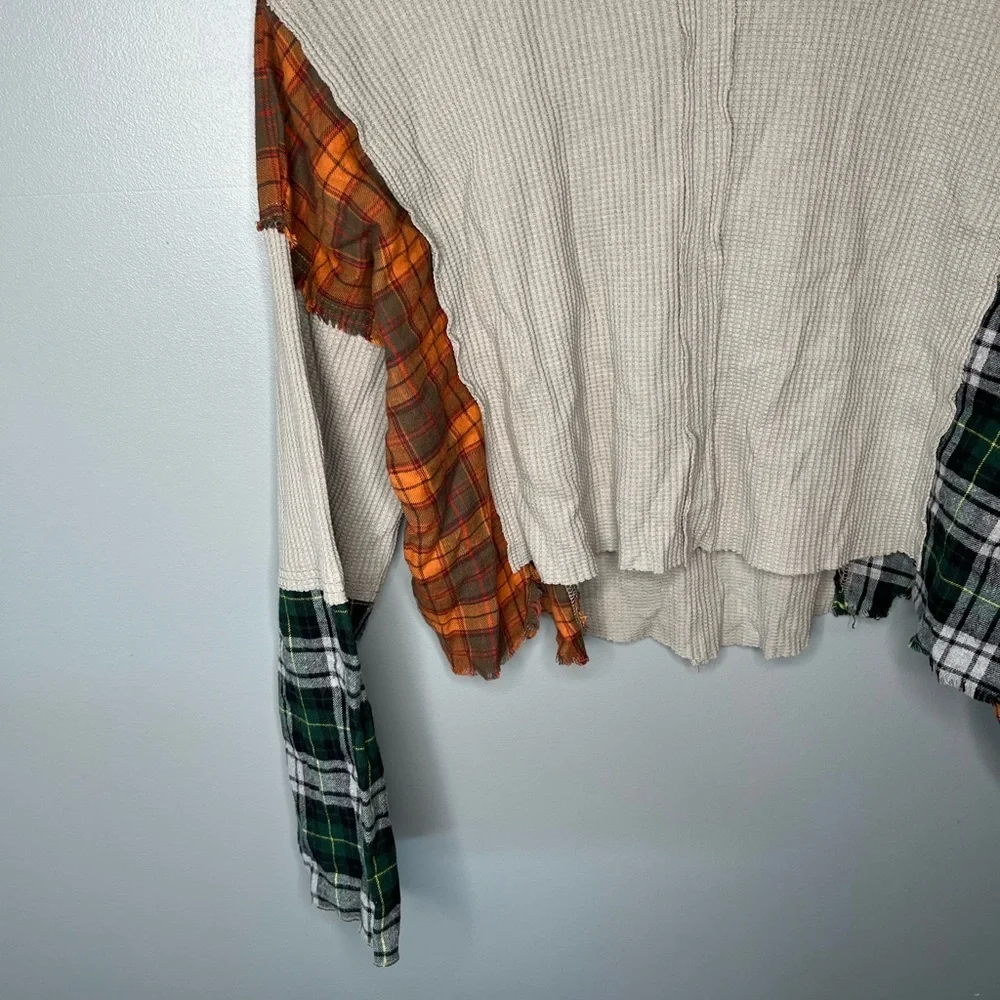 Urban Outfitters x BDG Rory Spliced Patchwork Plaid Flannel Thermal - Picture 6 of 13